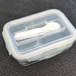 Glass Food Storage Container with White Lid